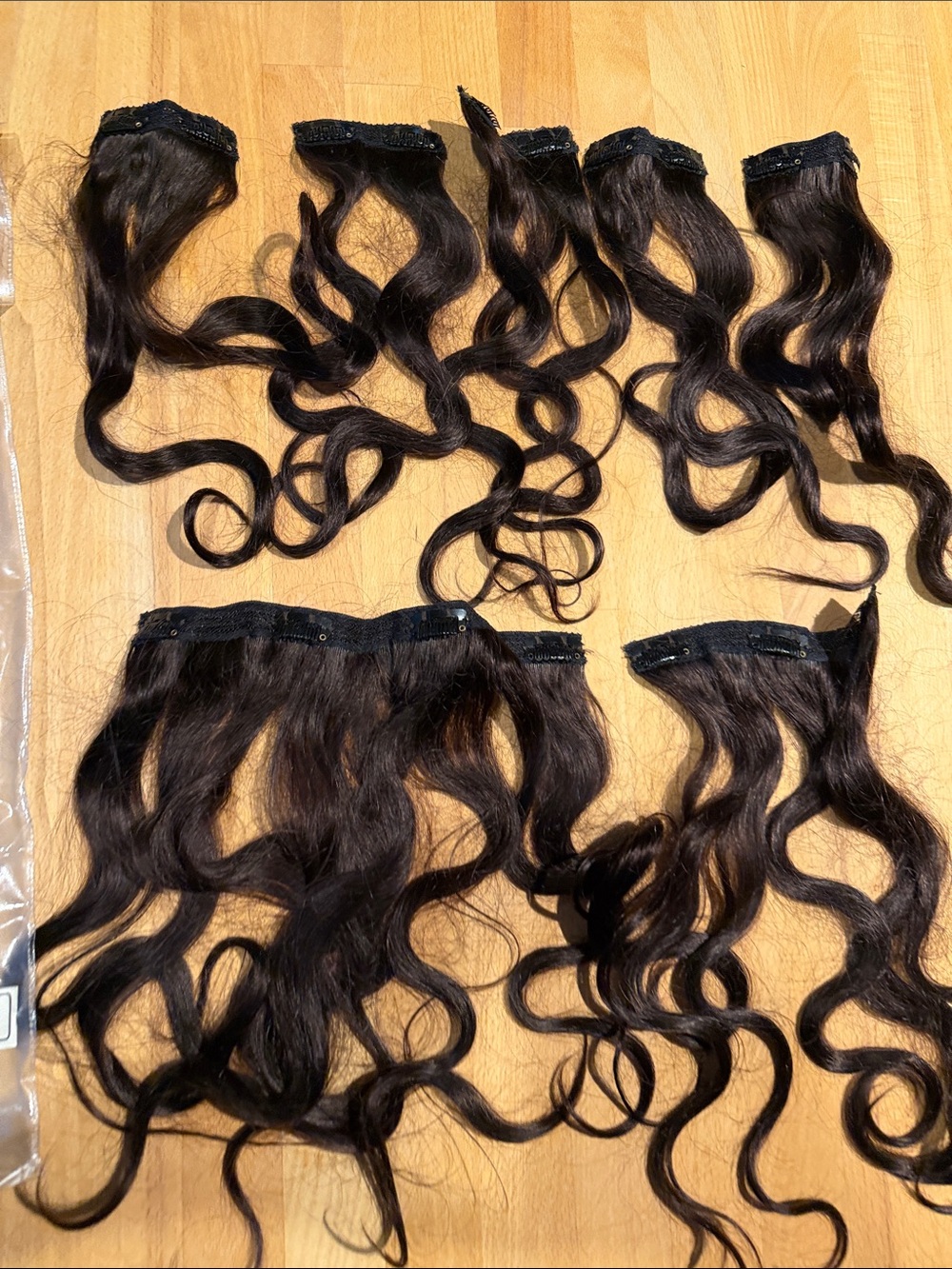 Hair Sense Real Dark Brown Wavy Clip-In Hair Extensions Set - Versatile Volume